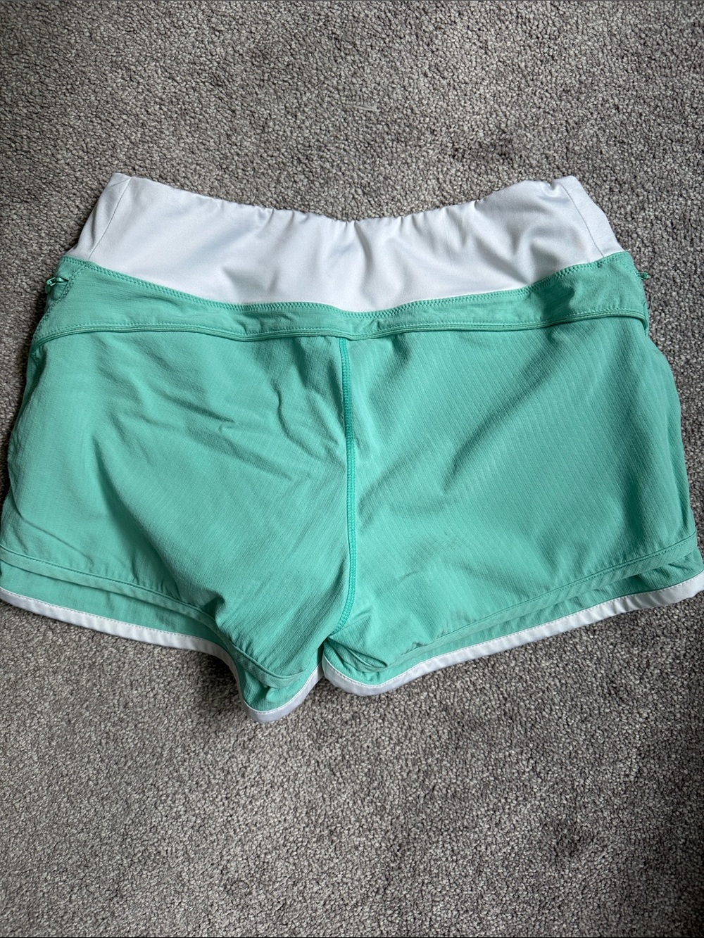 Women's Mint Green Hylete Iris shorts with lining - Picture 3 of 5